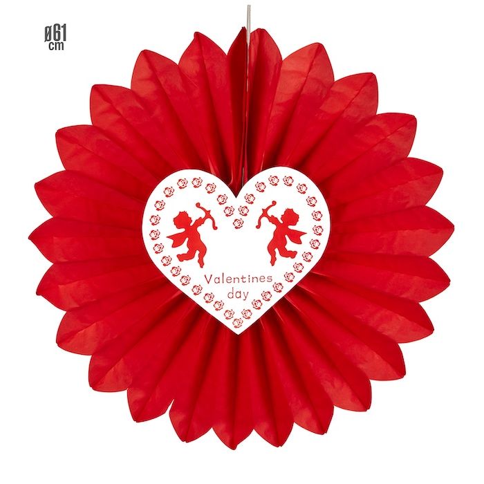 Valentinstagsrote Rosalie mit Herz - 61 cm