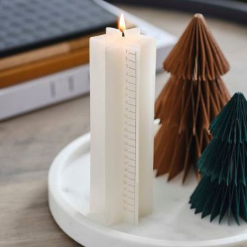 Sternförmiges Weihnachtskalenderlicht weiß 18x6 cm