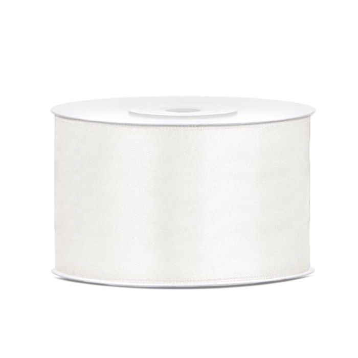 Cremeweißes Satinband - 38 mm x 25 m