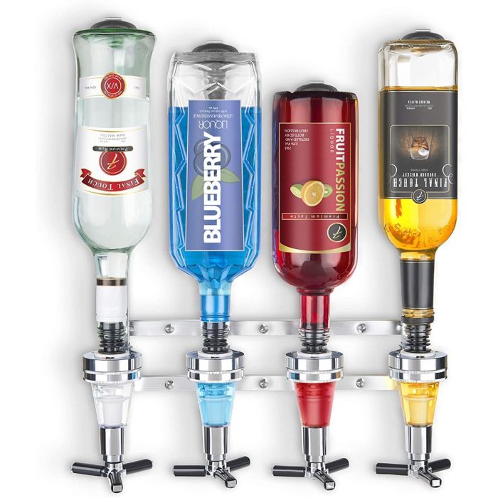 Wandmontierter Flaschenhalter 4 Flaschen