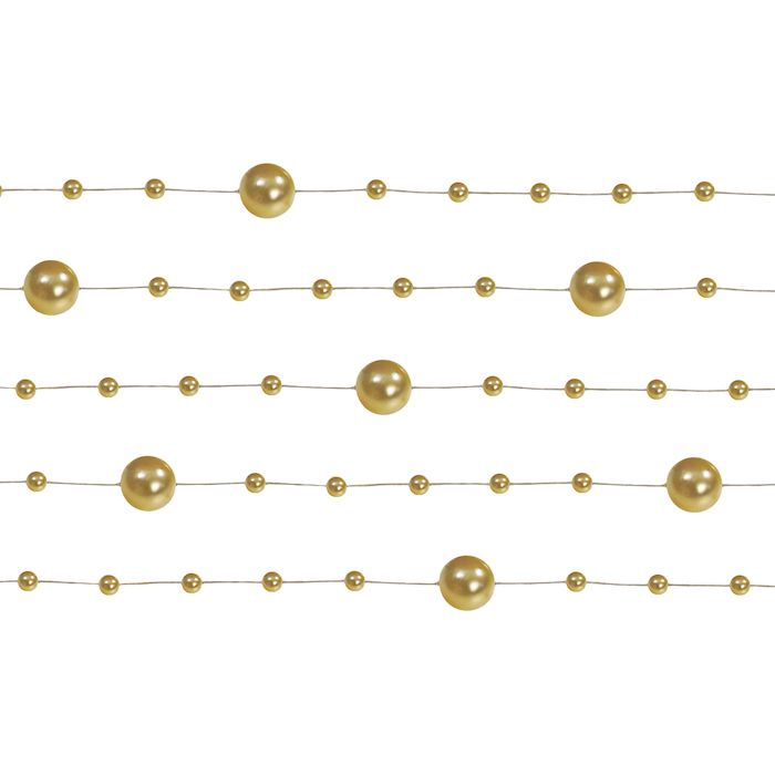 Gold Perle Girlanden 5x - 1,3 Meter