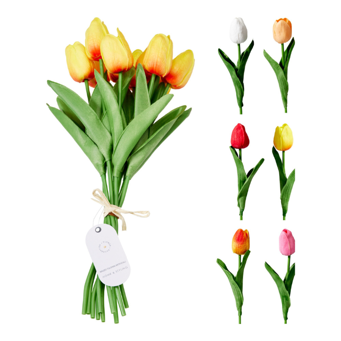 künstliche Tulpen 10 Stück - 32 cm assortiert 