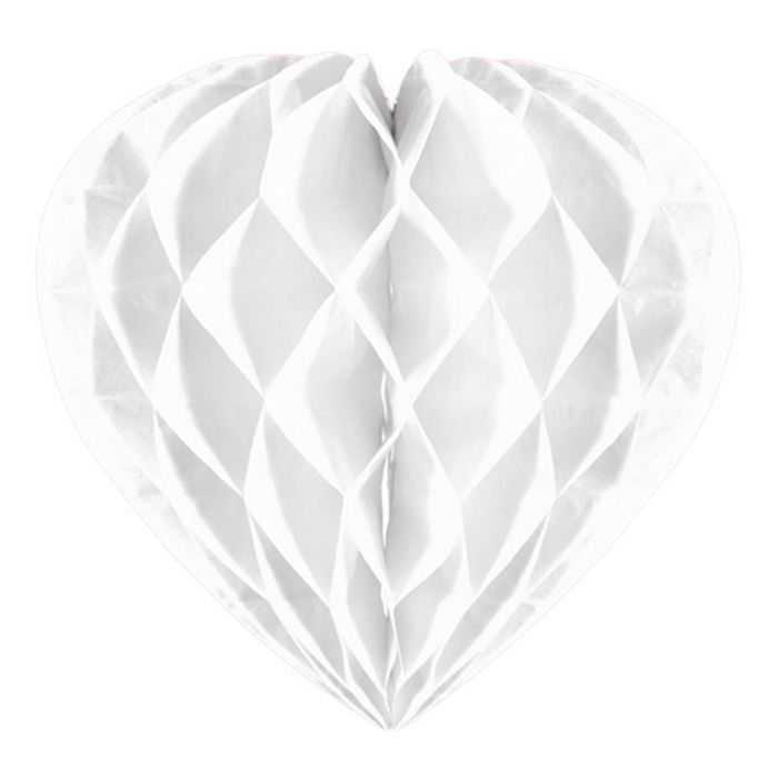 Honeycomb-Herz weiß - 30 cm