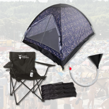 Festivalpaket 4 Personen Premium - BJORN Zelt, Festivalstuhl usw.