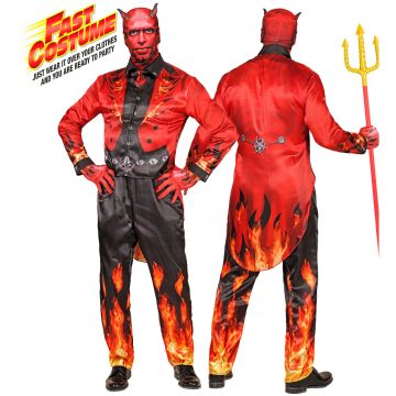Teufelskostüm für Herren mit Maske und Hörner