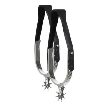 Cowboy-Stiefelsporen Schwarz und Silber - 2x