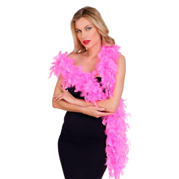 Deluxe Pink Boa mit Federn - 180 cm