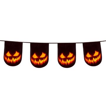 Gruselige Halloween-Kürbis-Plastikgirlande - 6 m