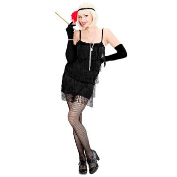 Schwarzes Flapperkleid mit Haarband