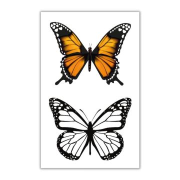 Temporäre und künstliche Schmetterlings-Tattoos 2x - 10,5x20 cm 