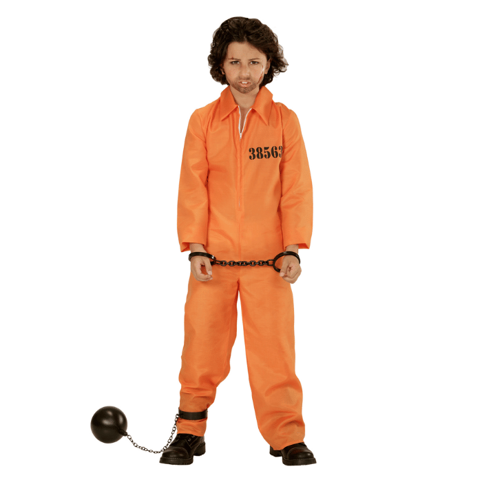 Knastdragt Kostüm orange für Kinder