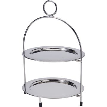 Etagere aus rostfreiem Stahl mit 2 Etagen Ø 22 cm