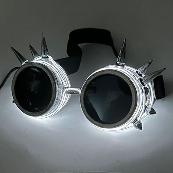 LED-Brille mit Spitzen in Weiß
