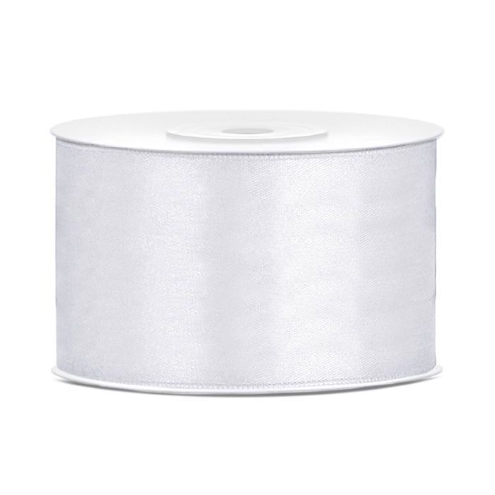 Weißes Satinband - 38 mm x 25 m