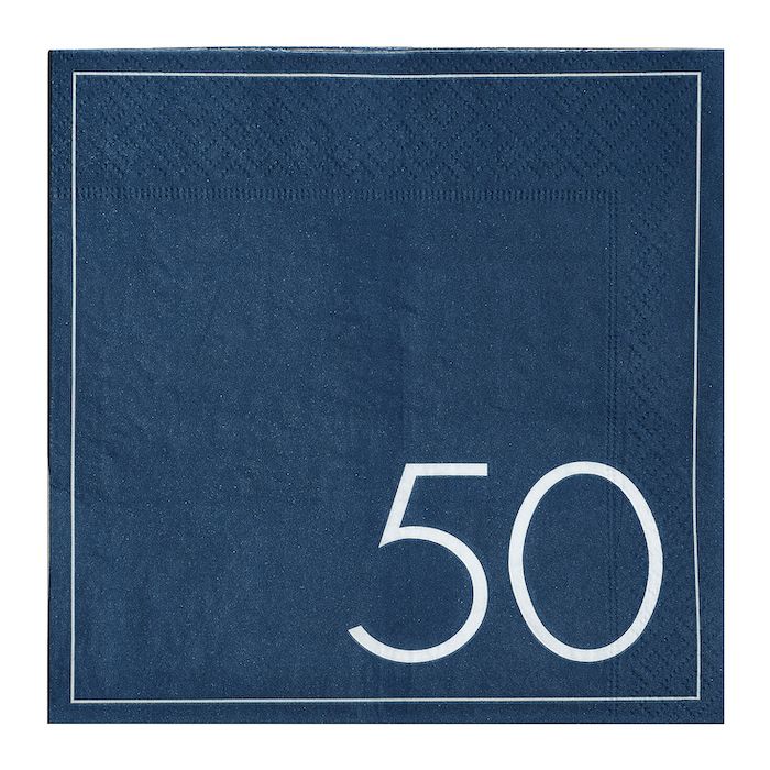 50. Geburtstag Servietten in Blau 16x