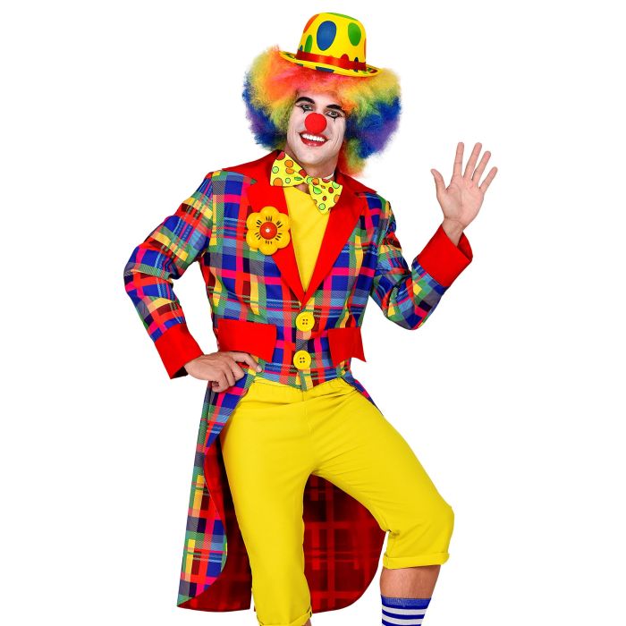 Karierte Clownjacke mit Schößchen für Erwachsene