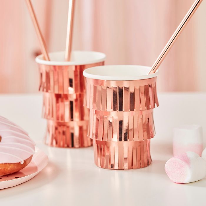 Fransen-Becher in Roségold 8x - 265 ml