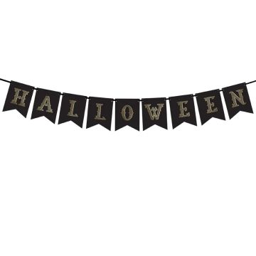 Halloween Banner schwarze Girlande - 2,5 Meter