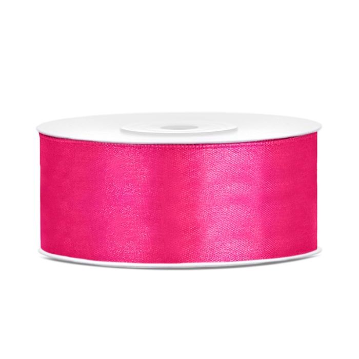 Dunkelrosa Satinband - 25 mm x 25 m