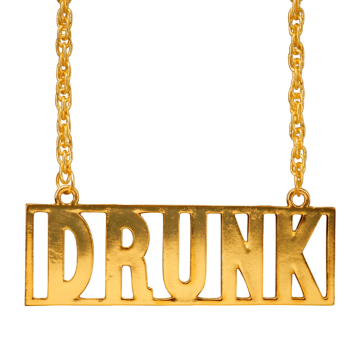 DRUNK goldene Halskette - 65 cm