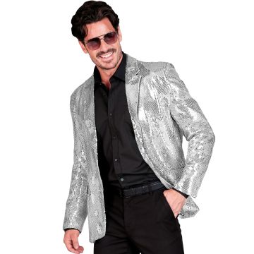 Paillettenjacke für Herren in Silber