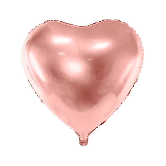 Folienballon Herz in Roségold - 45 cm