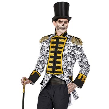 Schwarz-weißer Totenkopf-Mantel für Herren