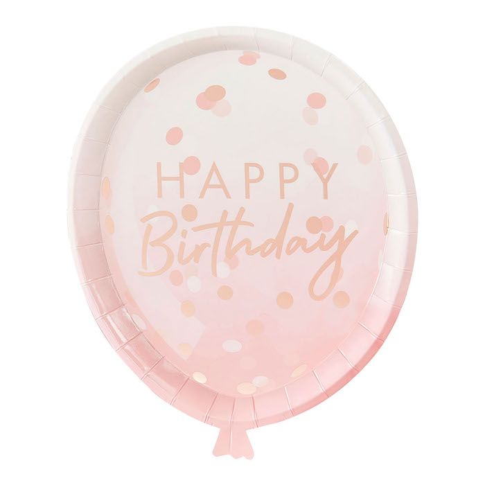 Rose Gold Ballon-förmige Teller 8x