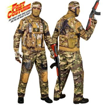 Soldatenkostüm für Herren im Camouflage