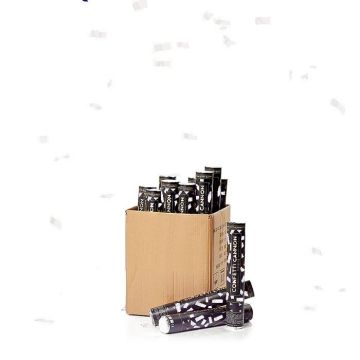 Weiße Konfettiröhren 40 cm PartyVikings 50x - Metallic Rechteckig
