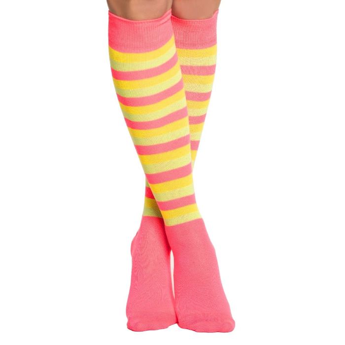 Kniestrümpfe für Damen Einheitsgröße neon mehrfarbig