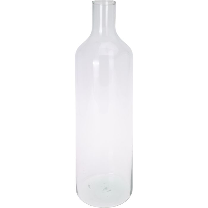 Vase aus recyceltem Glas mit schmalem Hals, ca. Ø 15 x H 53 cm