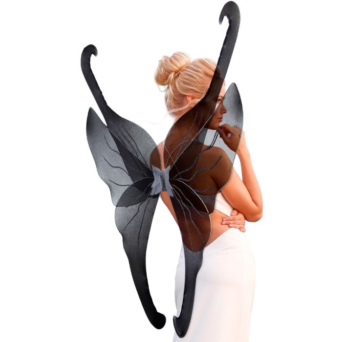 Schmetterlingsflügel schwarz - 95x110 cm