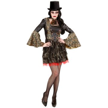 Gotische Damen-Vampirkleidung mit Jabot