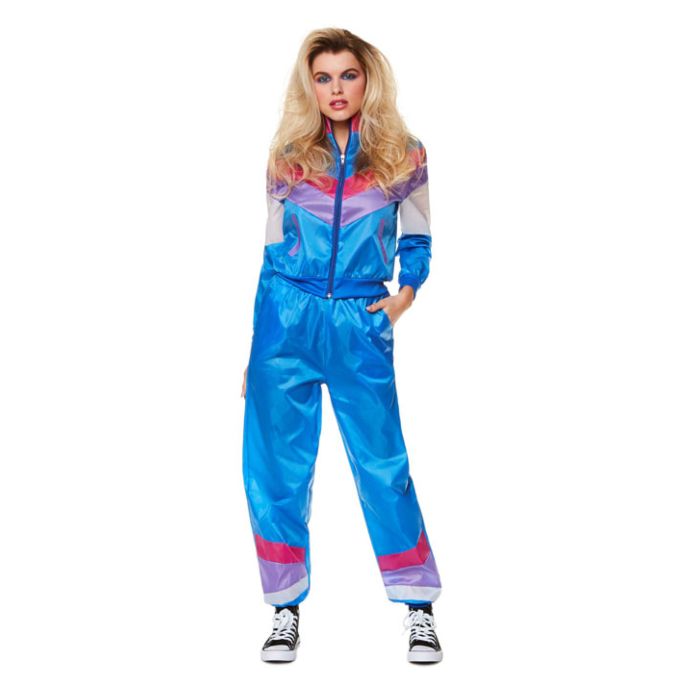 Blauer Retro Trainingsanzug für Frauen - 2 Teile