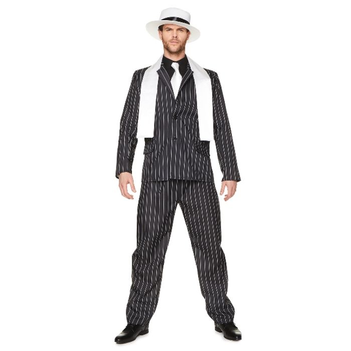 Retro schwarzes Gangsterboss-Kostüm