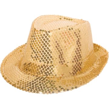 Pailletten-Fedora in Gold - Einheitsgröße