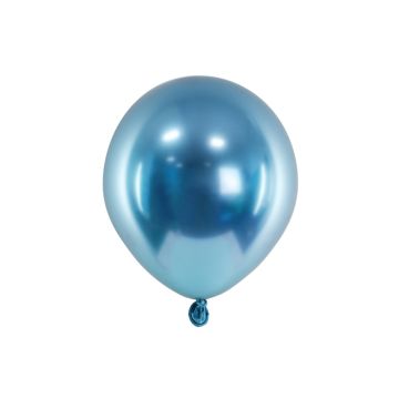 Blaue Chrom-Mini-Ballons 50x - 12 cm