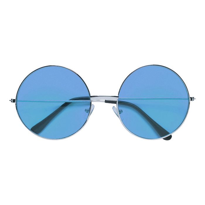 Neon Sonnenbrillen rund blau - One-Size