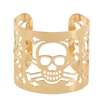 Gold Totenkopf Piratenarmband - Einheitsgröße