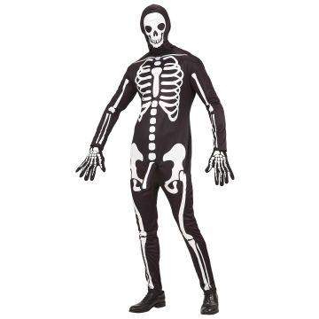 Sexy Skelettkostüm mit Latzhose und Maske