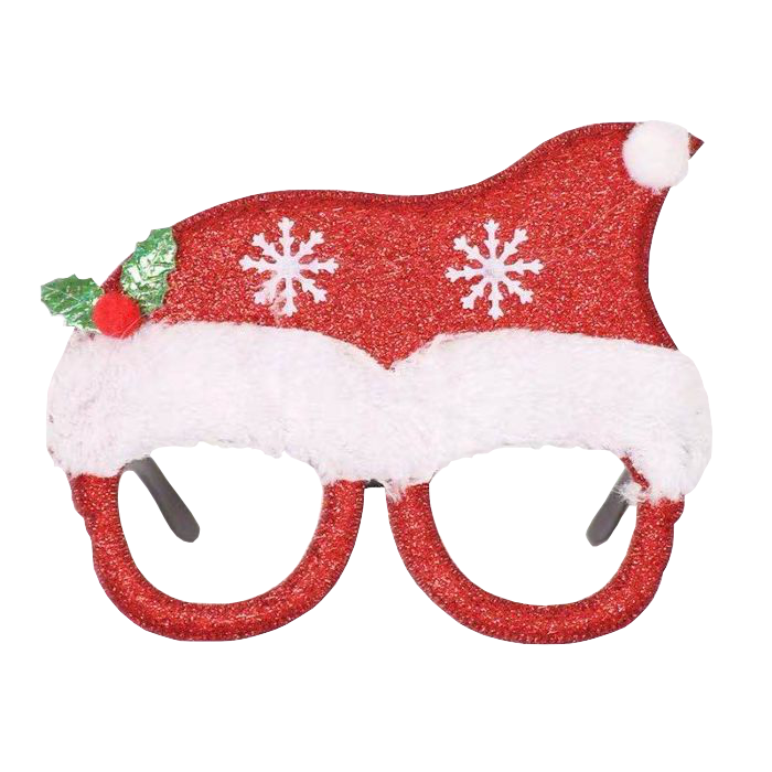 Weihnachtsbrille mit Zipfelmütze