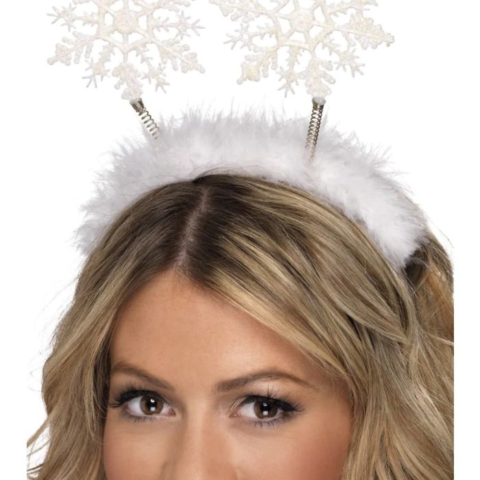 Schneeflocken Weihnachts-Haarband weiß