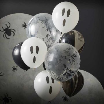 Halloween Ballons Mit Bunter Motive x9