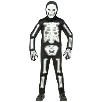 Schwarzes Skelettkostüm für Jungen