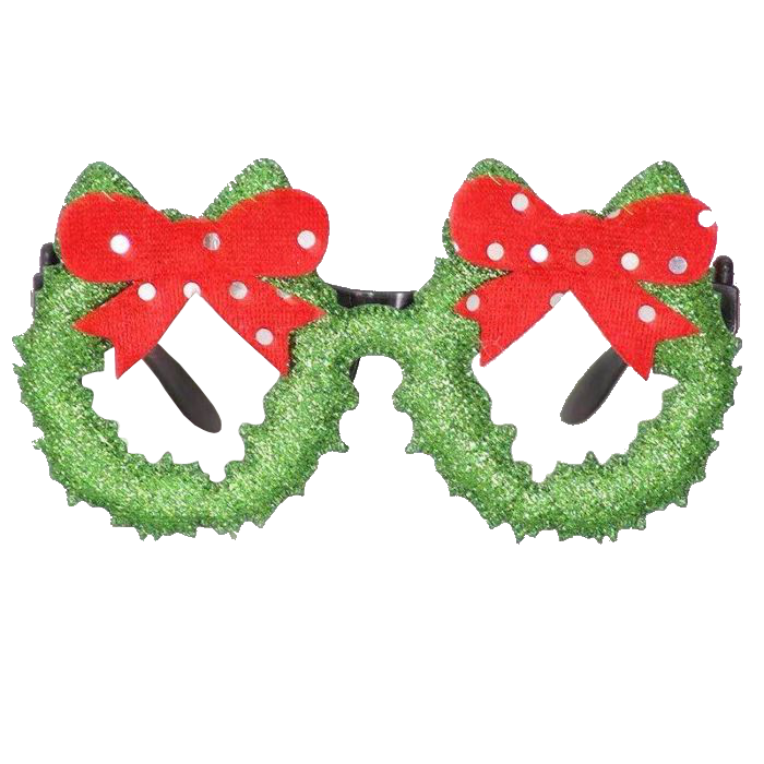 Weihnachtsbrille mit Weihnachtskranz