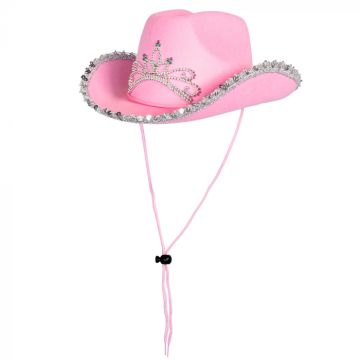 Pinker Glitter Cowboyhut für Kinder
