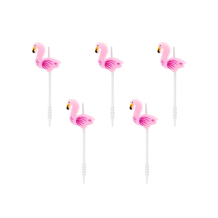 Flamingo Geburtstagskerzen 5x - 3 cm