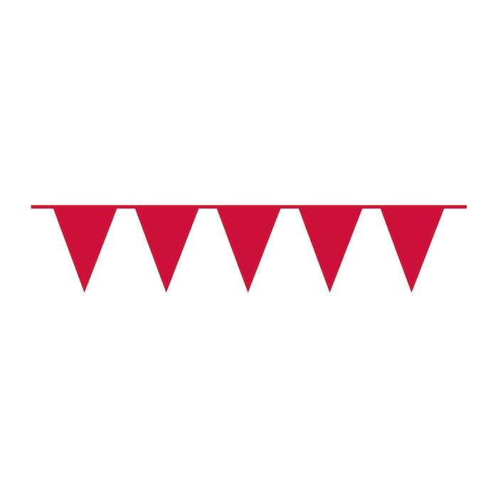 Rote 20 x 30 cm Flaggen-Girlande 10 Meter