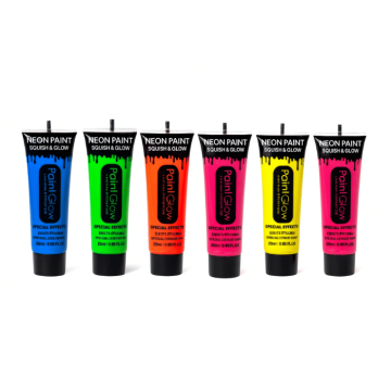 UV-Körpermalerei 25 ml 6x Pack Neon